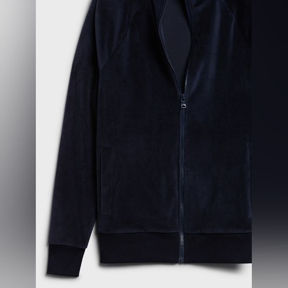 Banana Republic Men's Navy Velour Track Jacket - Size Small - Picture 10 of 10